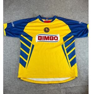 2010/2011 Club America Aguilas Home Soccer Jersey Mens XL Yellow Blue Bimbo